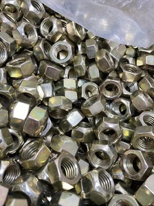 (Qty 550) 5/8-11 All Metal Top Crimp-Cone Lock Nut Grade 8 / C Zinc Yellow & Wax - Picture 1 of 3