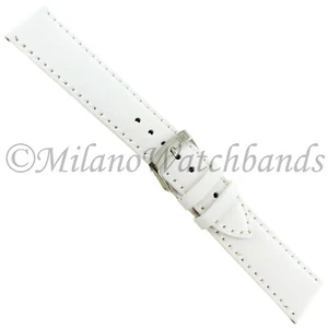 20mm Milano Twingo Nappa White Genuine Leather Stitched Ladies Watch Band 1877 - Picture 1 of 4