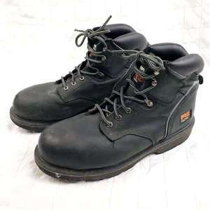Timberland PRO Mens Sz 13 M Pit Boss 6" Steel Toe Work Boots 33032 Black Leather - Picture 1 of 13