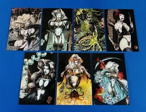 1997 Lady Death Mega Chromium 6-card Complete Preview Set + Bonus Card; 4x6” - Picture 1 of 10