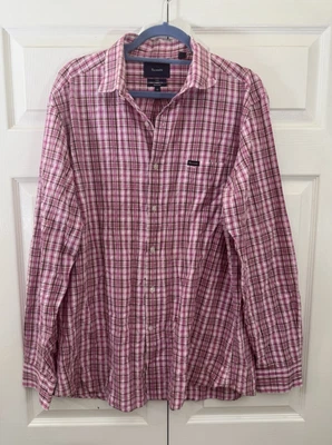 Faconnable клуб Deauville клетку платье рубашка размер XL длинным рукавом мужчин - Изображение 1 из 4