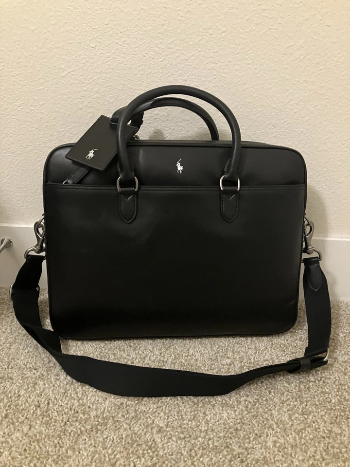 Nuevo - Maletín de cuero de grano completo Polo Ralph Lauren $98 de descuento - Precio de venta sugerido por el fabricante $398 Foto 1 de 4