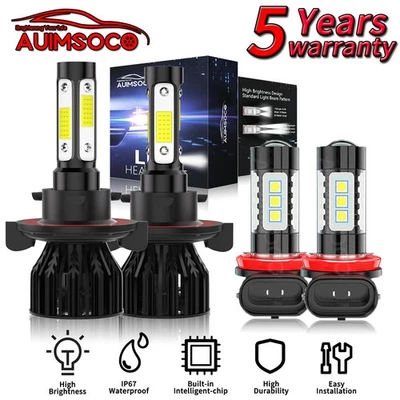 For Chevrolet Cruze 2011-2015 9008+H11 LED Headlight Hi/Lo Fog Beam Bulbs 6500K - Image 1 of 4