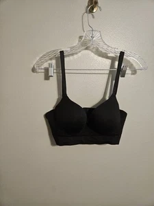 H&M Womens Black Ribbed Push Up Bra Size US 38C - Picture 1 of 8