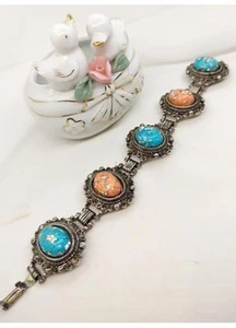 Silver Tone Ornate Filigree Statement Panel Bracelet - Picture 1 of 5