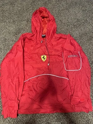 Vintage Red Ferrari Pullover Windbreaker Jacket Men’s L 90s - Image 1 of 4