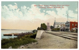 1909 Wickliffe, Kentucky - Eisenbahn DEPOT & Holliday Hotel - Vintage Postkarte - Bild 1 von 2