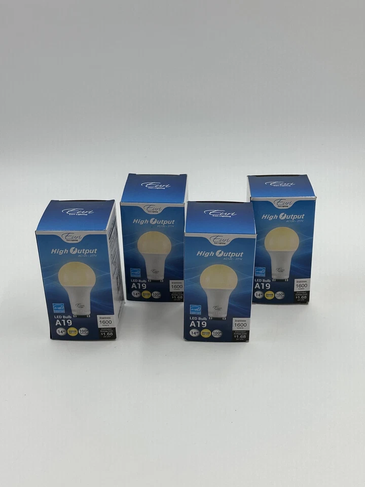 Euri Lighting A19 LED Bulb High Output 1600 Lumens GU24 14W 100W Eq 4-Pack - Image 1 of 4