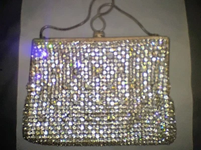 Antique Rhinestone 1920s Evening Bag, Purse, Mirror West Germany, WALBORG - Image 1 of 4