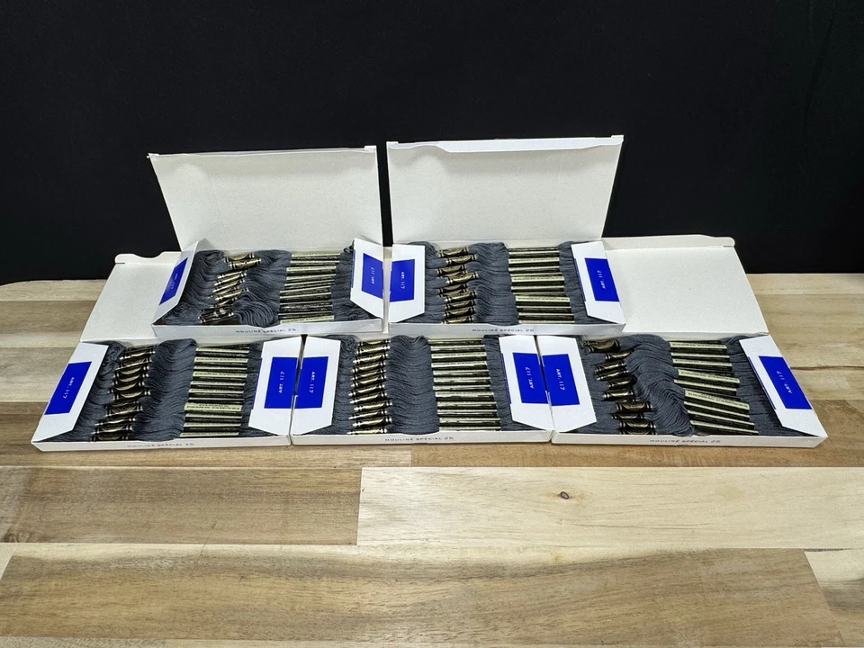 ✅ 5 Boxes ✅NEW ✅DMC 25 EMBROIDERY FLOSS ✅MOULINE ✅FRANCE ✅100% COTTON ✅#413 - Image 1 of 4