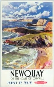 Newquay (old rail ad.) steel fridge magnet - Picture 1 of 1