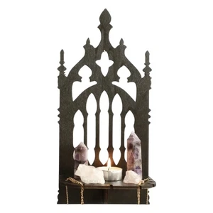 Vintage Black Wall Shelf Gothic Decors Crystal Holders Display Storage Rack - Picture 1 of 8