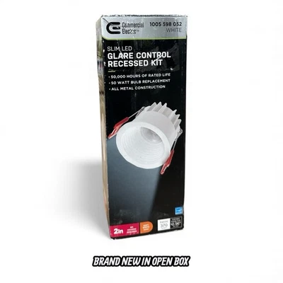 Commercial Electric Slim Baffle Integrated LED 2 in Round , White Soft White - Image 1 of 4