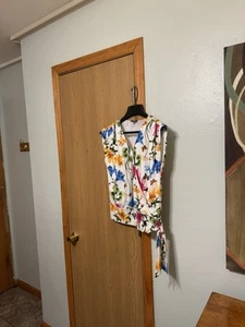 Inc. International Concepts Small w/Floral Print Surplice Tie-Hem Cap Sleeve Top - Picture 1 of 5