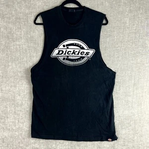 Dickies Men Medium Muscle Tank Top Black Graphic Print Crew Neck Regular Fit - Picture 1 of 12