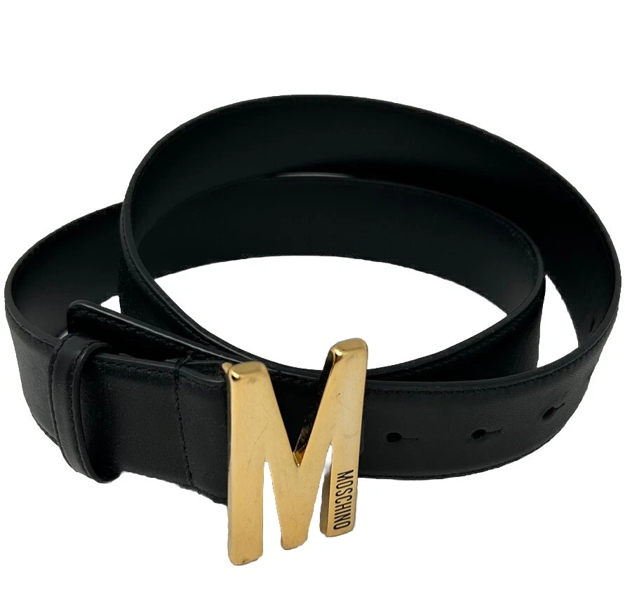 Moschino Milano Elegante Cinturón de Cuero con Logo Icónico Hebilla Mujer’s,Talla 48 Foto 1 de 4