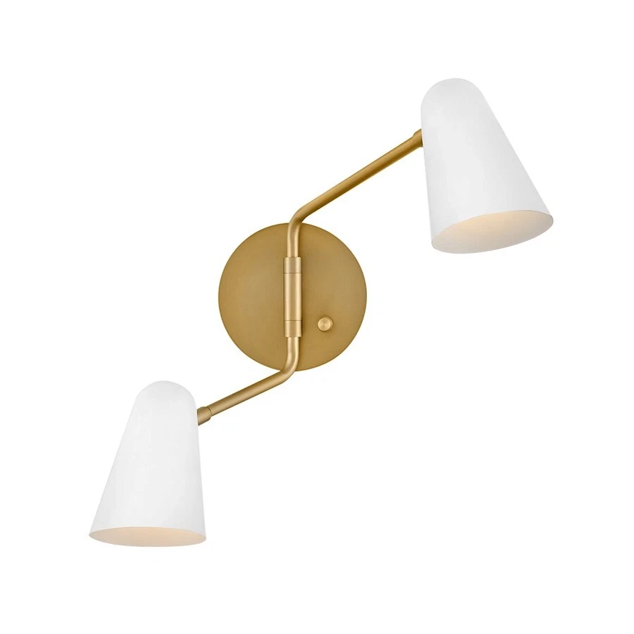 Lark Birdie 2 Light Large Sconce, Lacquered Brass/Matte White - 83542LCB-MW Foto 1 de 1
