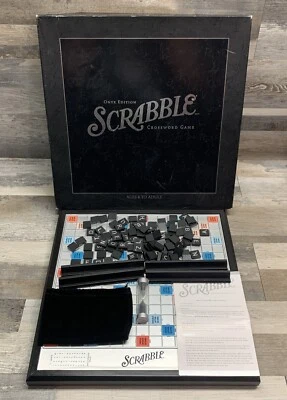 2006 Scrabble Crossword Game Onyx Edition Rotating Board (Missing One “I” Tile) - Image 1 of 4