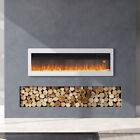 Freestanding Electric Fireplace 40" White Wall/Inset Fire with 9 Ice Media Flame
