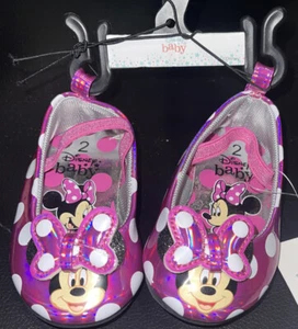 DISNEY MINNIE MOUSE GIRLS TODDLER SHOES SIZE 2 DOT DESIGN WITH BOW CASUAL NEW - Picture 1 of 5