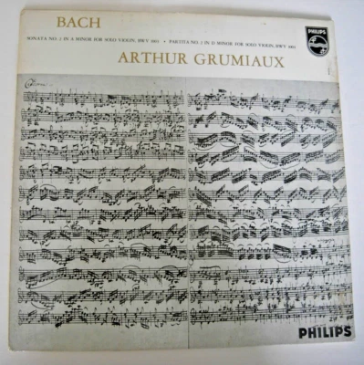 PHILIPS 835 198 AY BACH PARTITA#1 BWV 1002 *GRUMIAUX* MINT Play Graded VINYL - Image 1 of 4
