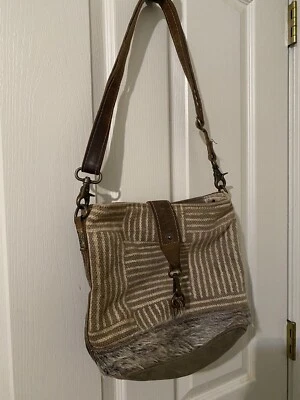 Myra переработанный холст меха наплечная сумка сумочка - Изображение 1 из 4