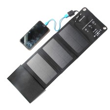 Solar Charger Power Bank Portable Chargers USB Output Quick Charging Black