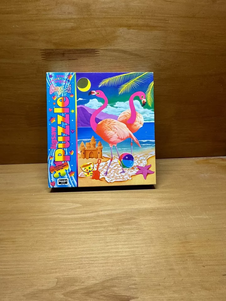 Vintage 1990s Lisa Frank Jigsaw Puzzle 100 Pieces Rose Art Flamingos Beach 08096 - Image 1 of 4