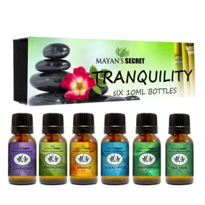Premium Grade Essential Oils-Tranquility- Gift Set 6/10ml Pure Essential Oils - Picture 1 of 8