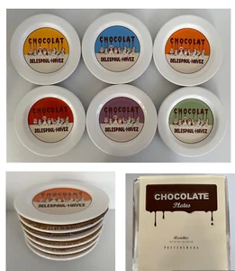 (6) Pottery Barn ~ CHOCOLAT Delespaul-Havez Dessert PLATES NEW in BOX Chocolate - Picture 1 of 17