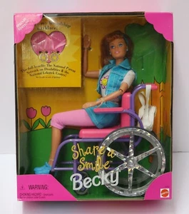Collar Share a Smile Becky Friend Of Barbie 1996 silla de ruedas vintage 15761 sin precio base - Imagen 1 de 10