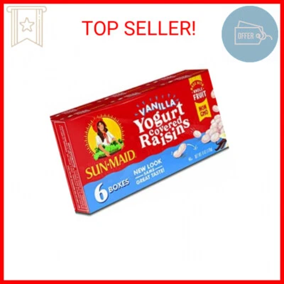 Sun-Maid Vanilla Yogurt Coated Raisins - (6 Pack) 1 oz Snack-Size Box - Yogurt C - Image 1 of 2