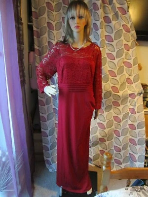 EVER PRETTY UK 20 RED Long Occasion Lace Dress RRP £79.00 - Image 1 of 4