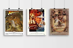Indiana Jones Trilogy Film Poster Print Collection A4 & A3 - Picture 1 of 8