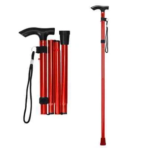 Cane Walking Stick Adjustable Folding walking Aluminum Collapsible Travel Hiking - Picture 1 of 6