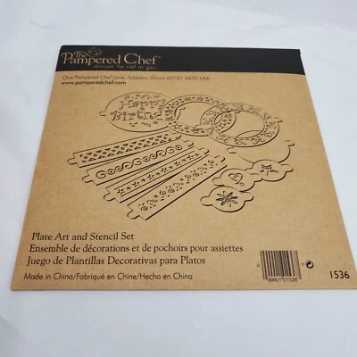 Pampered Chef - Plate Art and Stencil Set #1536 ~ NEW - Image 1 of 3