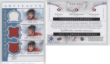 2012 Artifacts Tundra Trios Jerseys Blue Ryan Ellis Erik Gudbranson Dylan Olsen