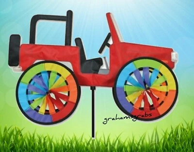 RED JEEP WIND SPINNER 22" by PREMIER KITES & DESIGNS PD26906 FREE PRIORITY SHIP - Image 1 of 3