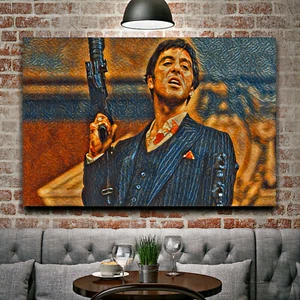 SCARFACE D Al Pacino Tony Montana Crime Drama Movie Office Wall Poster Canvas - Picture 1 of 6
