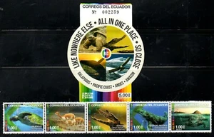 ECUADOR, 2015, ANIMALI, RETTILI, BALENE, M/S+ 5v. MNH, - Foto 1 di 1