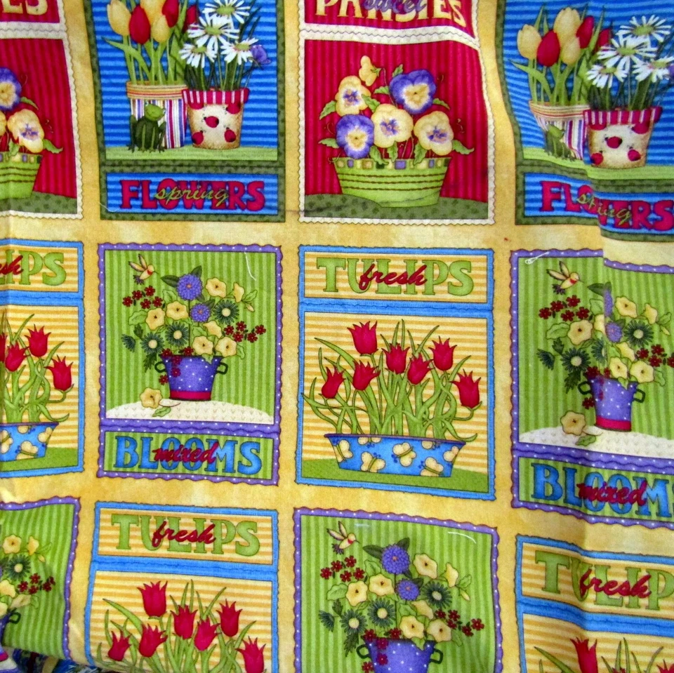 Pequeño paquete de chatarra de tela de algodón cuadrados de flores Debbie Mumm Foto 1 de 1