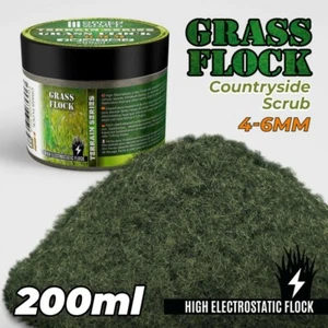 Static Grass Flock 4-6mm - COUNTRYSIDE SCRUB - 200 ml - scenery diorama bases - Picture 1 of 3