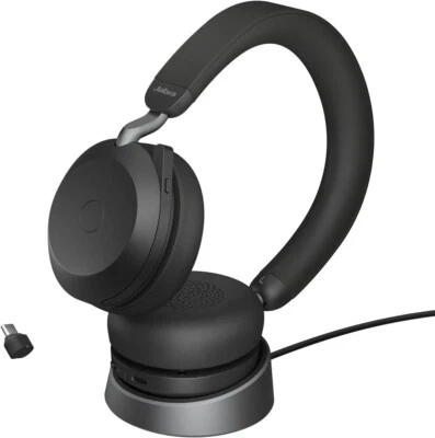 JABRA Evolve2 75 Bluetooth Schwarz On-Ear Headset kabellos *Mikrofon defekt* ✅ - Bild 1 von 3