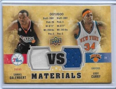 RARE 2009-10 UPPER DECK EDDY CURRY / DALEMBERT RELIC CARD #VS-CD  001/600 UNIQUE - Image 1 of 2