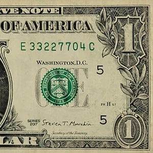 Tres pares consecutivos 3s 2s 7s elegante número de serie billete de un dólar E33227704C - Imagen 1 de 8