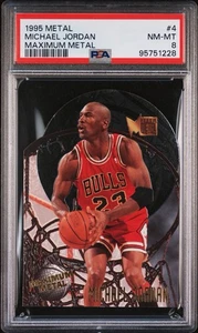 1995 Fleer Metal #4 Michael Jordan Maximum Metal PSA 8 Insert - Bild 1 von 3