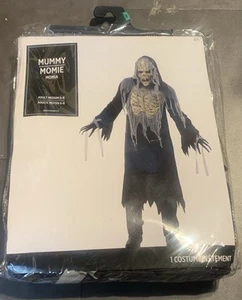 Adult Mummy Costume Size Medium 6-8 Halloween Mask, Robe, & Gloves - Picture 1 of 4