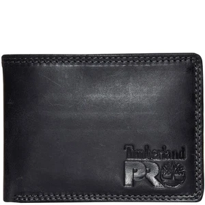 Timberland Pro Hombre Brady Cartera Negro Pasaporte Cuero Genuino - Imagen 1 de 4