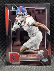 De'Zhaun Stribling 2025 Bowman University Chrome Ole Miss #182 1st - Imagen 1 de 2