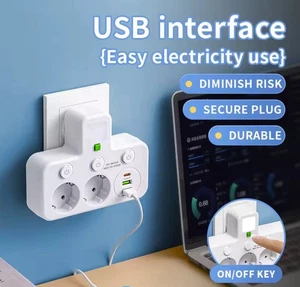 Steckdosenleiste Mehrfachsteckdose mit Schaltern Mehrfachsteckdose USB C - Bild 1 von 6